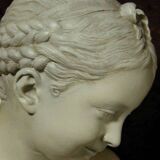 Sculpture bust girl "the laughing girl of Pigalle" terracotta patina