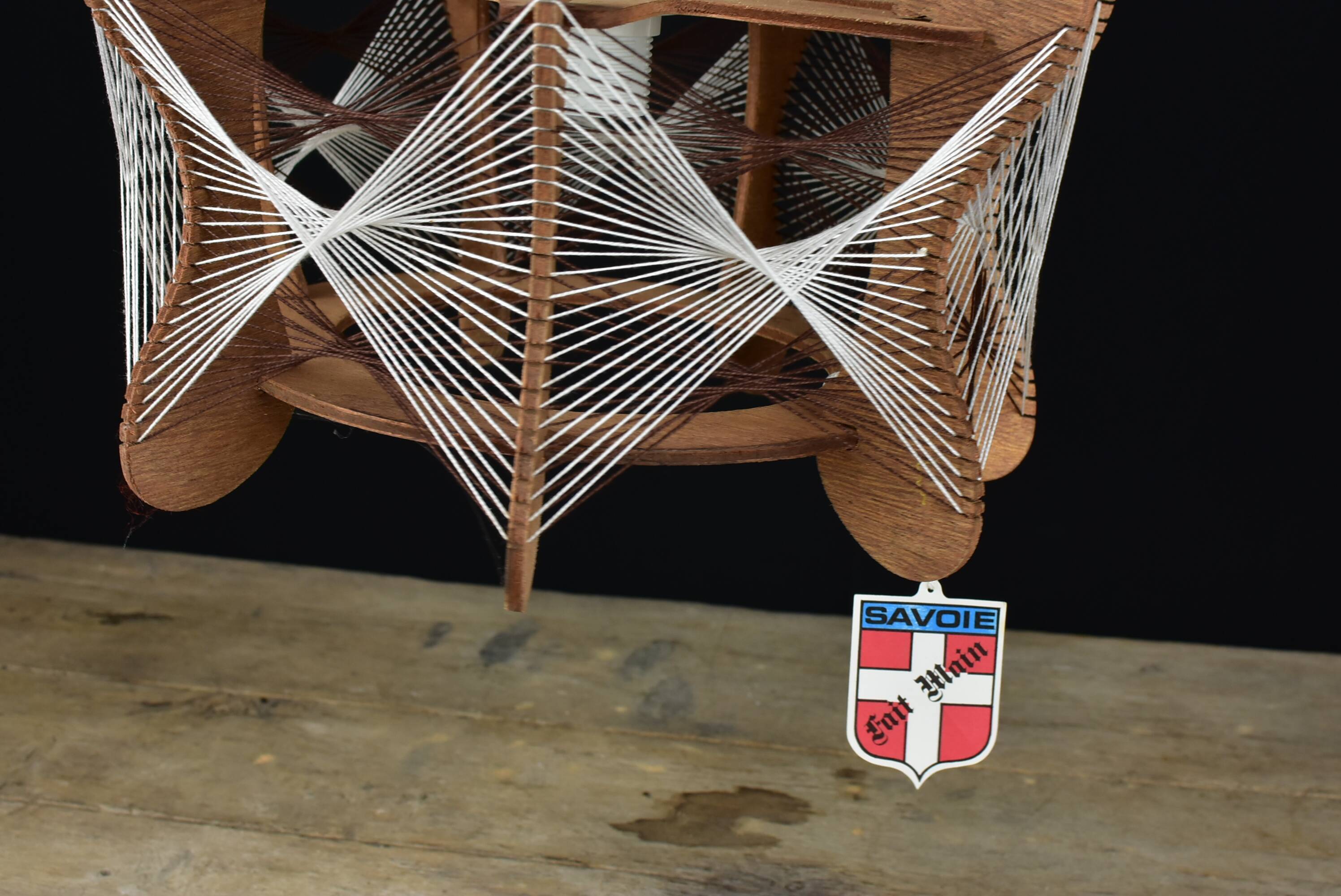 Suspension vintage bois et fils n2
