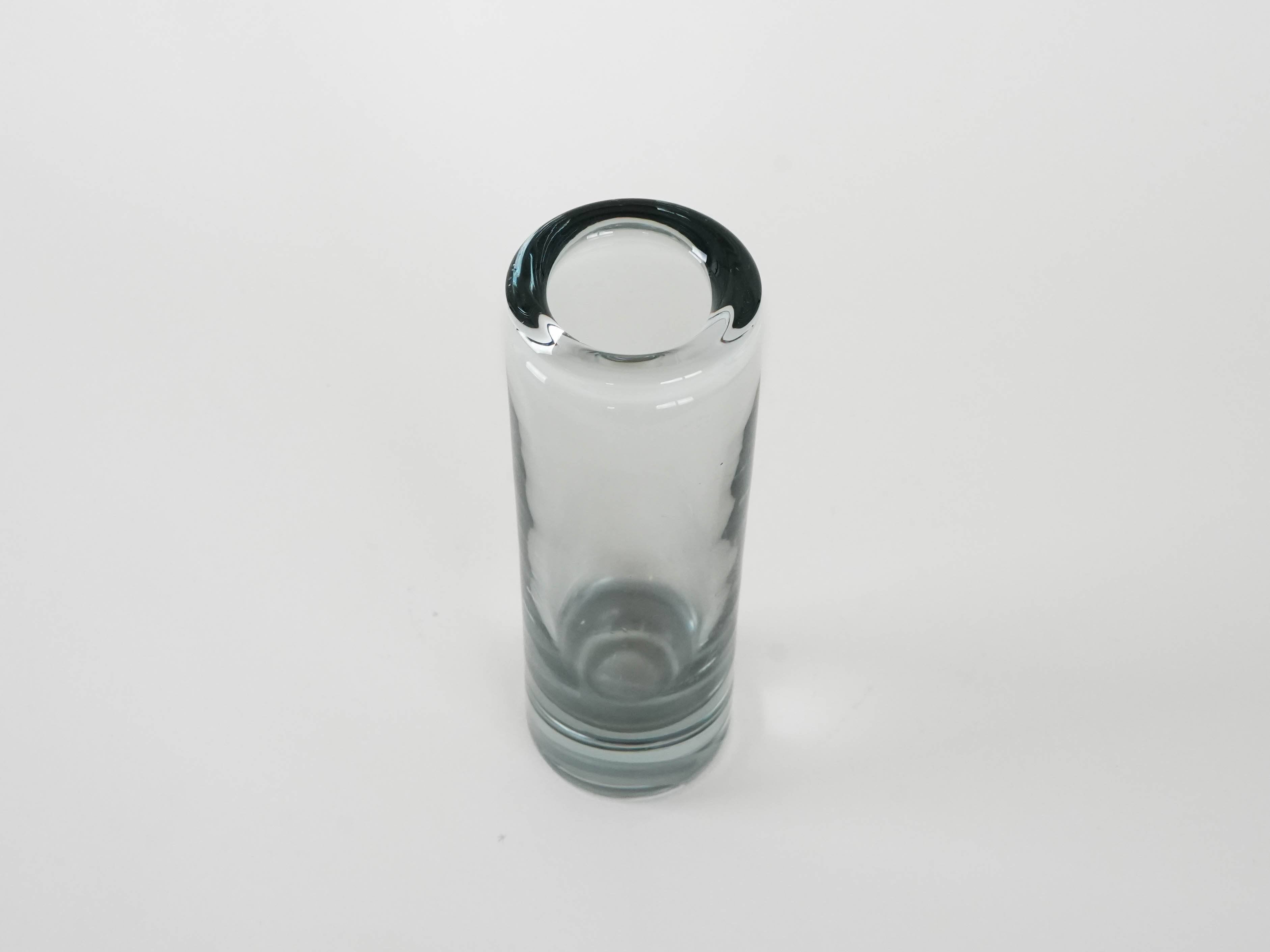Glass vase, Danish design, 1970s, manufactured by Holmegaard