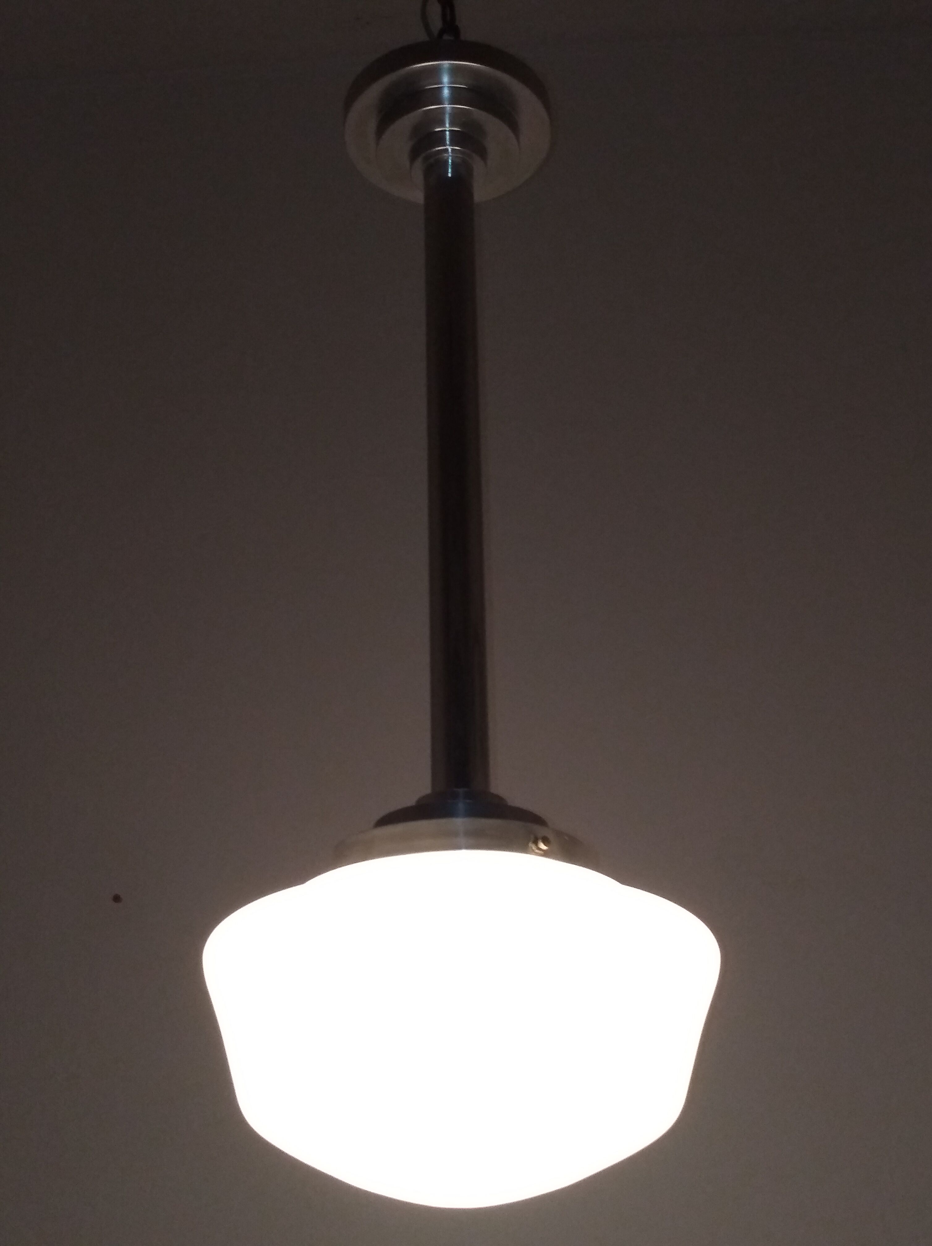 Opaline Art Deco hanging lamp