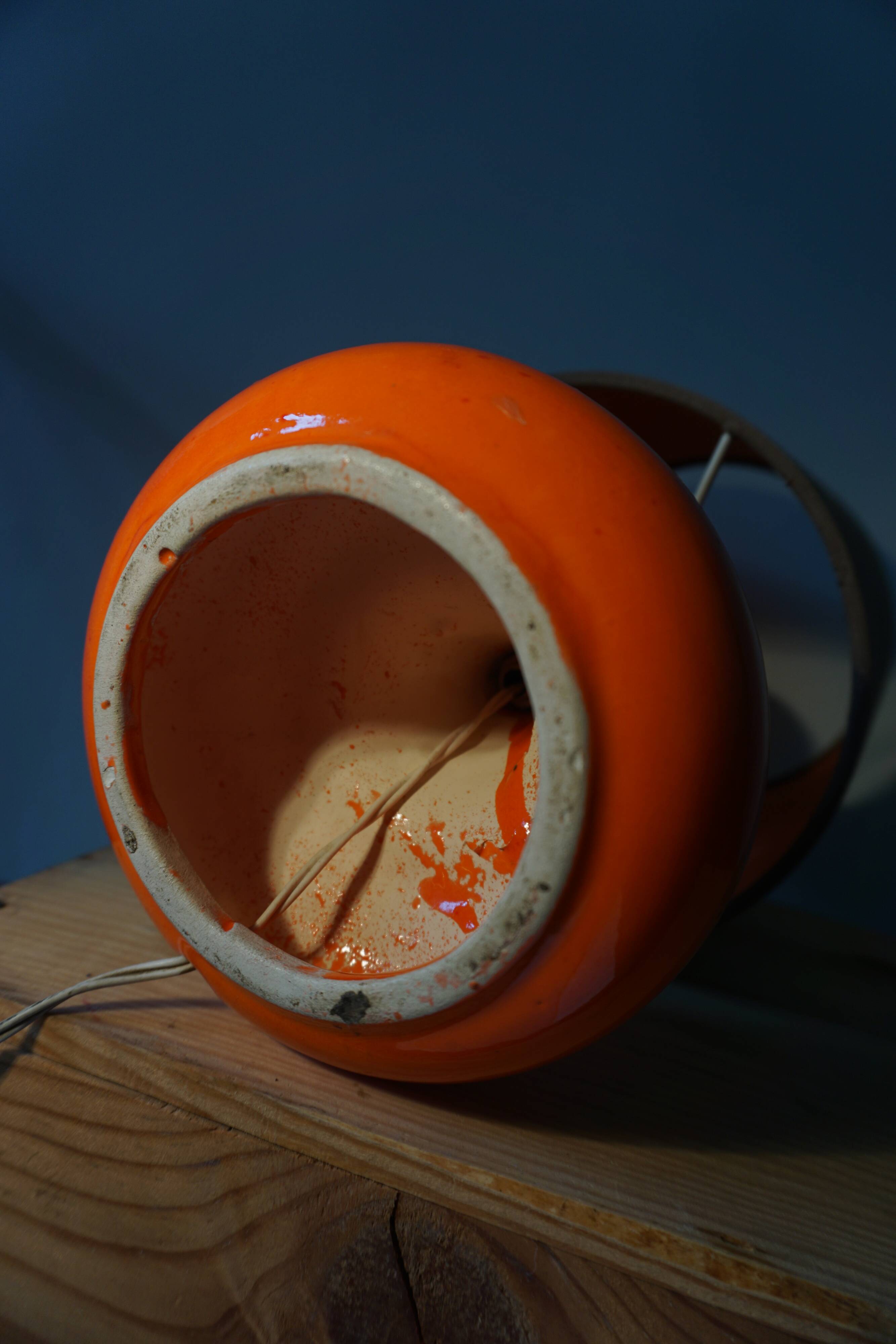 Orange ceramic lamp from the 70s