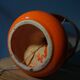 Lampe en ceramique orange années 70