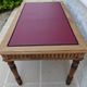 Antique desk with 2 drawers and burgundy faux leather top - Very good condition -