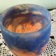 Tulip for chandelier or lamp - Orange blue purple marbled glass - Art Deco