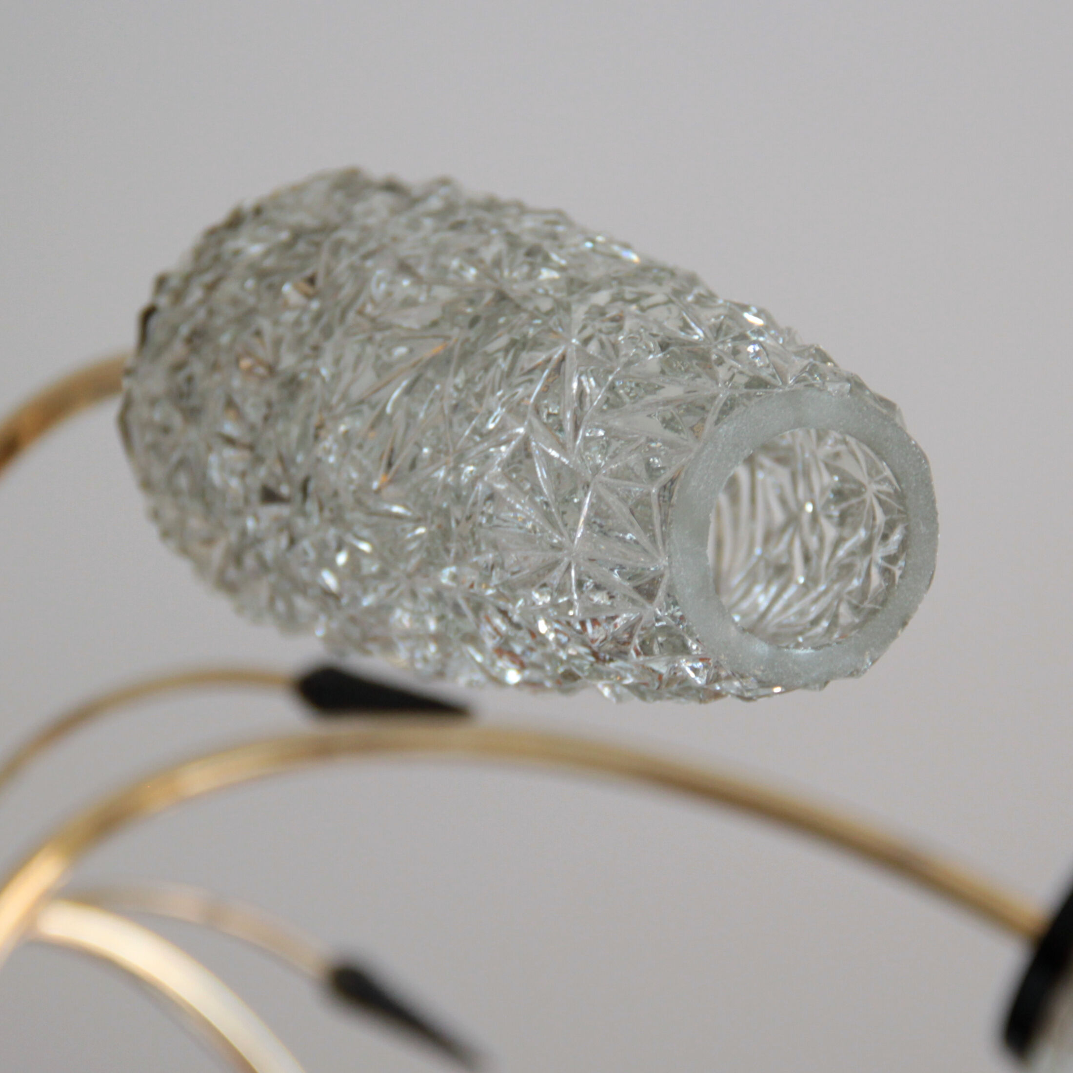 Chandelier brass and tulip glass