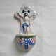 Ancient Faience Baptismal Font Enamelled Cross INRI