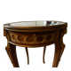 Living room table in Louis XV-Louis XVI transitional style with marquetry and bronze.