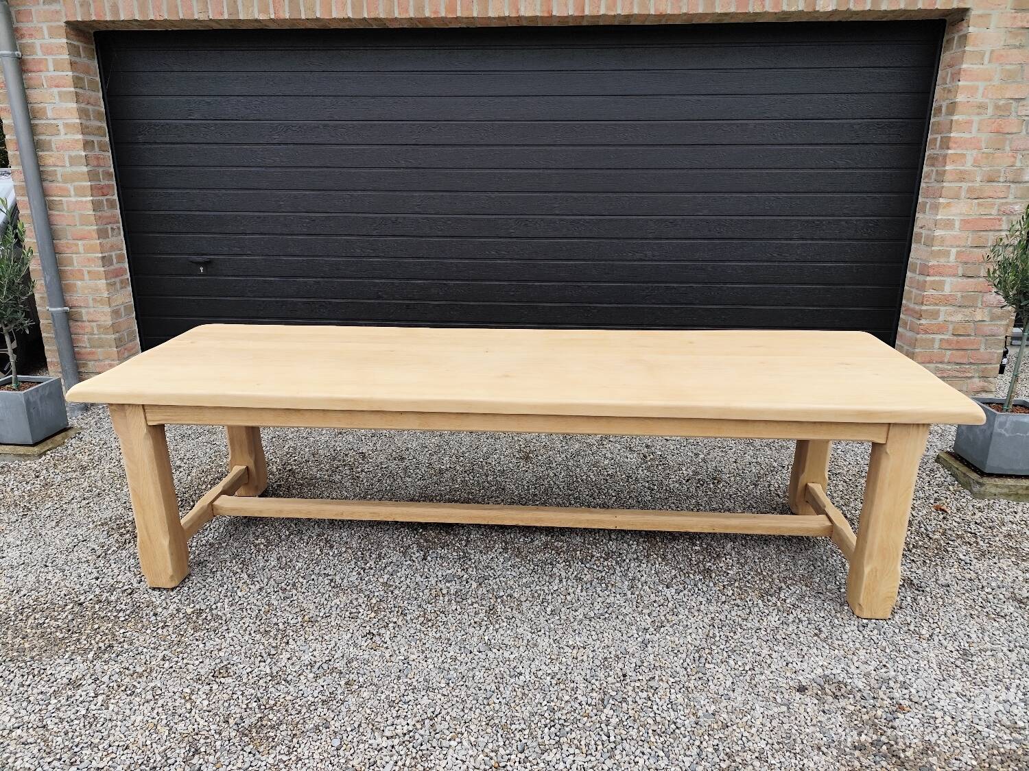 XXL farm table 2m80 + 2 solid oak benches