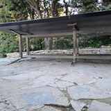 Vintage rosewood steel conference table Gianni Moscatelli Formanova 1970