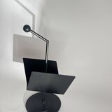 Vintage Postmodernist Black Metal Magazine Rack, Italy, 1980s