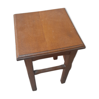 Petit tabouret bois vintage forme carree