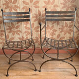 Wrought iron armchairs