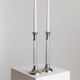 Two Vintage Candlesticks: Transparent Plexiglas & Chrome-Plated Metal, Italy 1970s Mid-Century Design