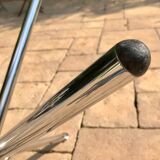 Chrome table and smoked glass