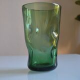 green glass vase Murano or Empoli Italy 1960