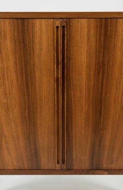 Rosewood Tambour Door Cabinet By Kai Kristiansen For Feldballes