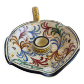 Bougeoir à manche / Bougeoir à main en majolique de Faenza (Cai Pirota)
