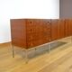 Mahogany Enfilade & Chrome Legs by Luigi Bartolini Vintage 1960