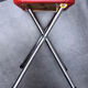 Vintage 60s folding stool Branbantia chrome and red skai