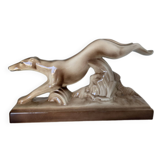 Ceramic dog, Sainte Radegonde factory, 20th century