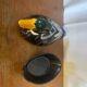 Vintage michel caugant duck-shaped ceramic terrine, france