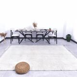 7x10 Light Blue Wool Handmade Woshable Moroccan Rug, 206x304Cm