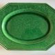 Plat néoclassique octogonal perles en terre vernissée vert XL