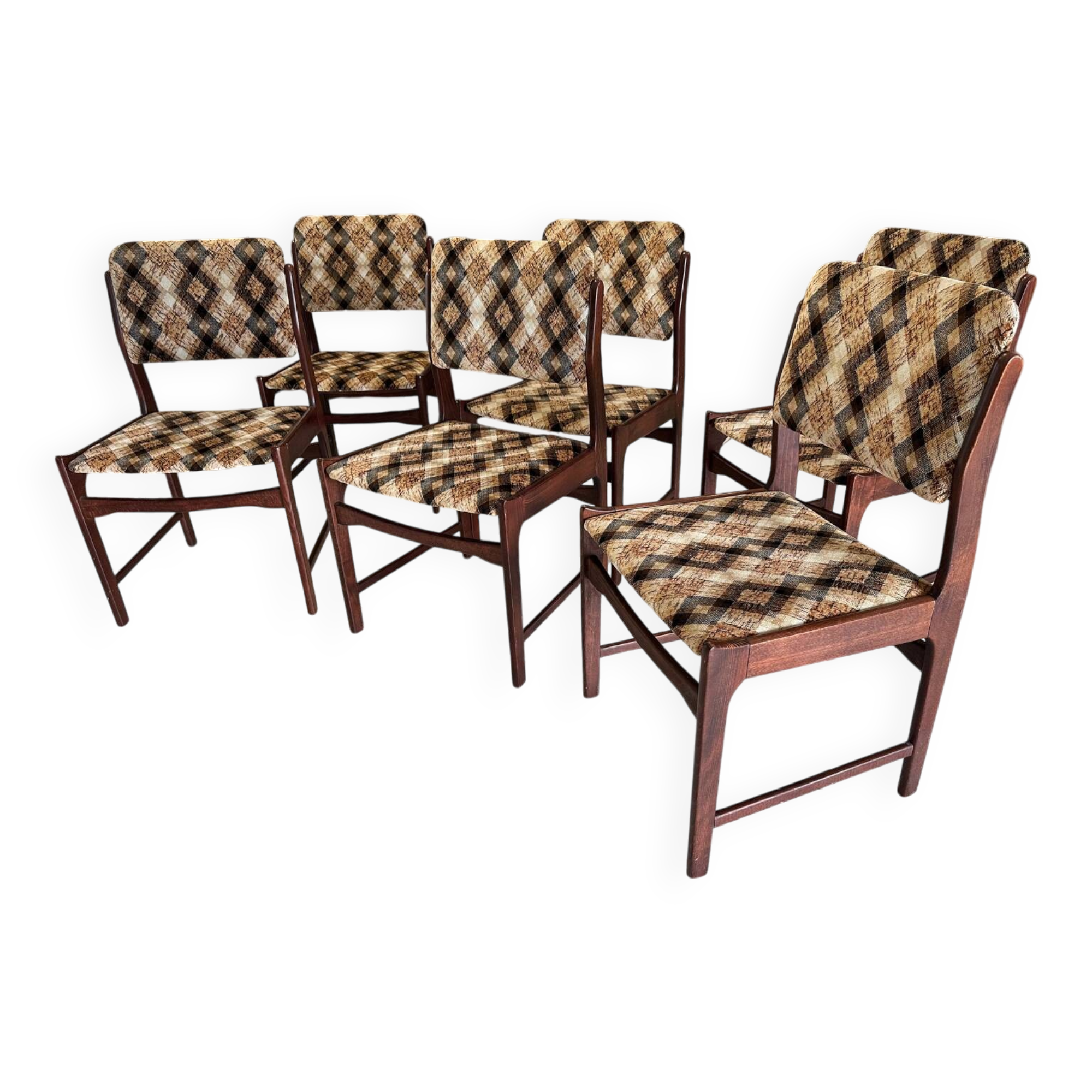 Set of 6 vintage Scandinavian chairs from the 1970s