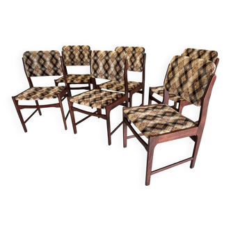 Set of 6 vintage Scandinavian chairs from the 1970s