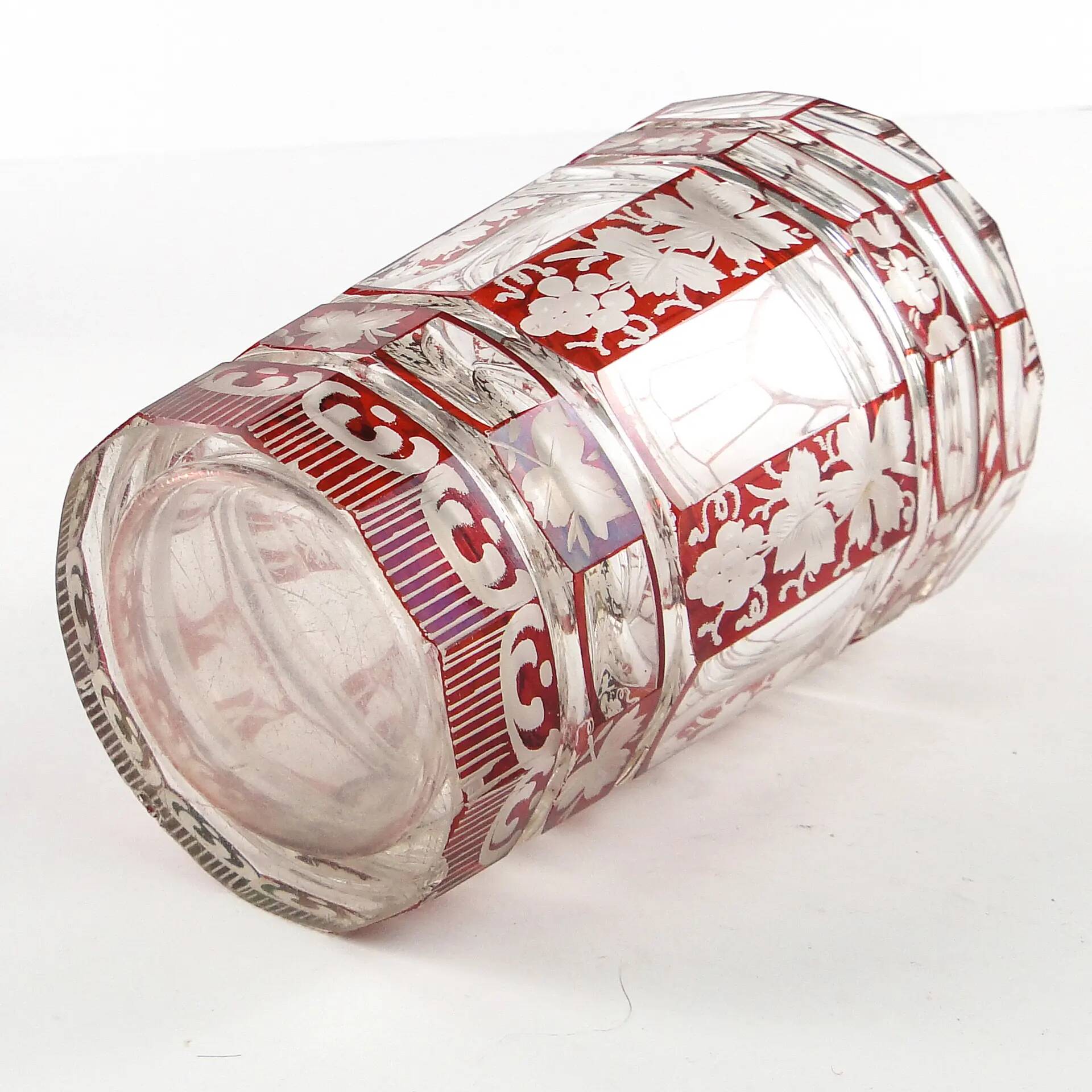 Biedermeier vase, double-layer crystal, Bohemia, Czech Republic, 19th century