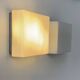 Pair of vintage wall lights, brushed metal and opaline glass, France, 1970