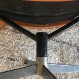 Ottoman model " King" in brown whiskey leather by Roger Vandenbeuck for Strassle , SWITZERLAND