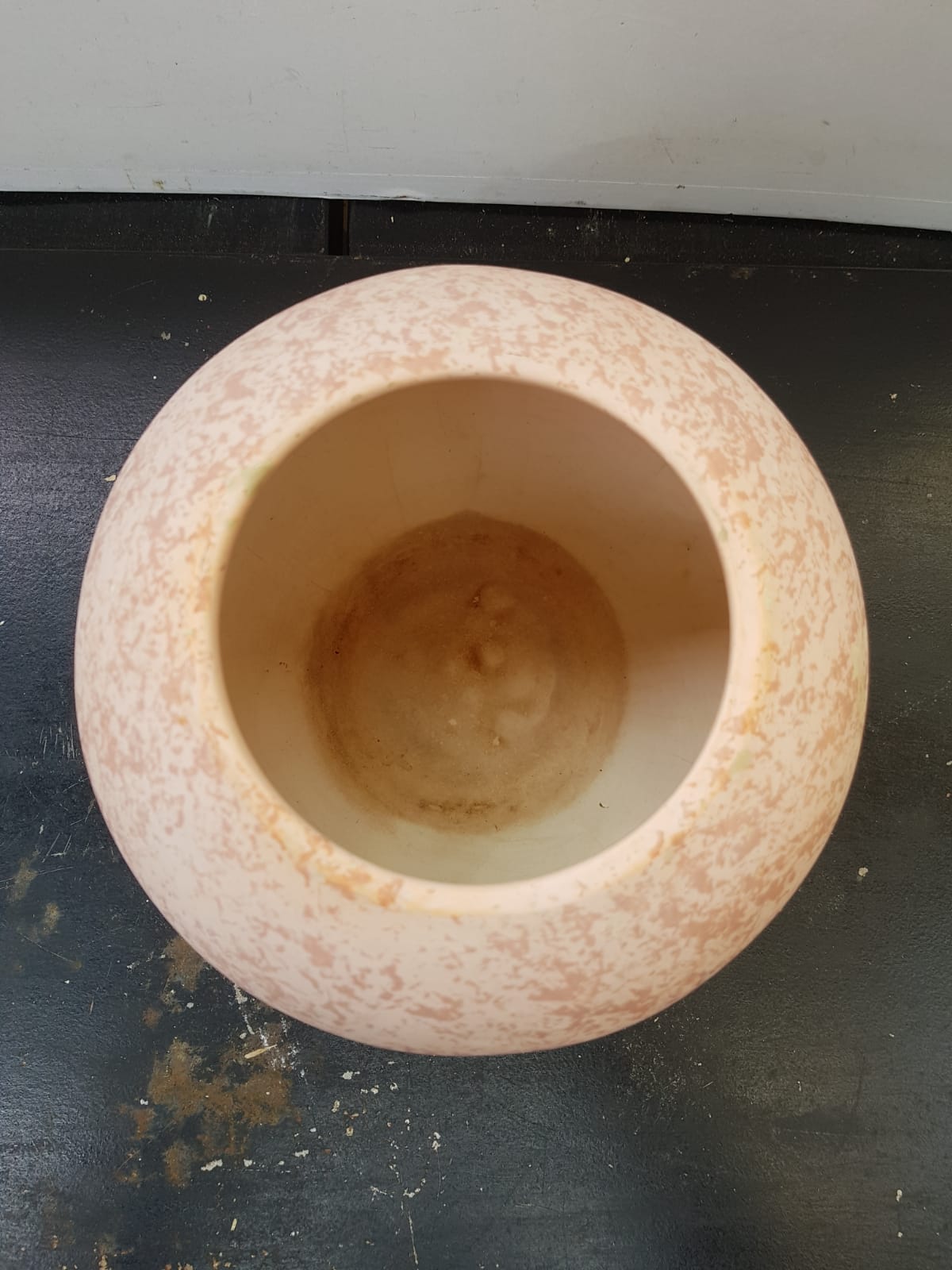 Old Vase Ball Ceramic Pink 70s Vintage Decoration