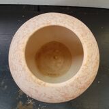 Vase boule céramique rose années 70 décoration vintage