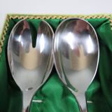 Vintage salad service Solingen in stainless steel and bamboo – Germany