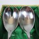 Vintage salad service Solingen in stainless steel and bamboo – Germany