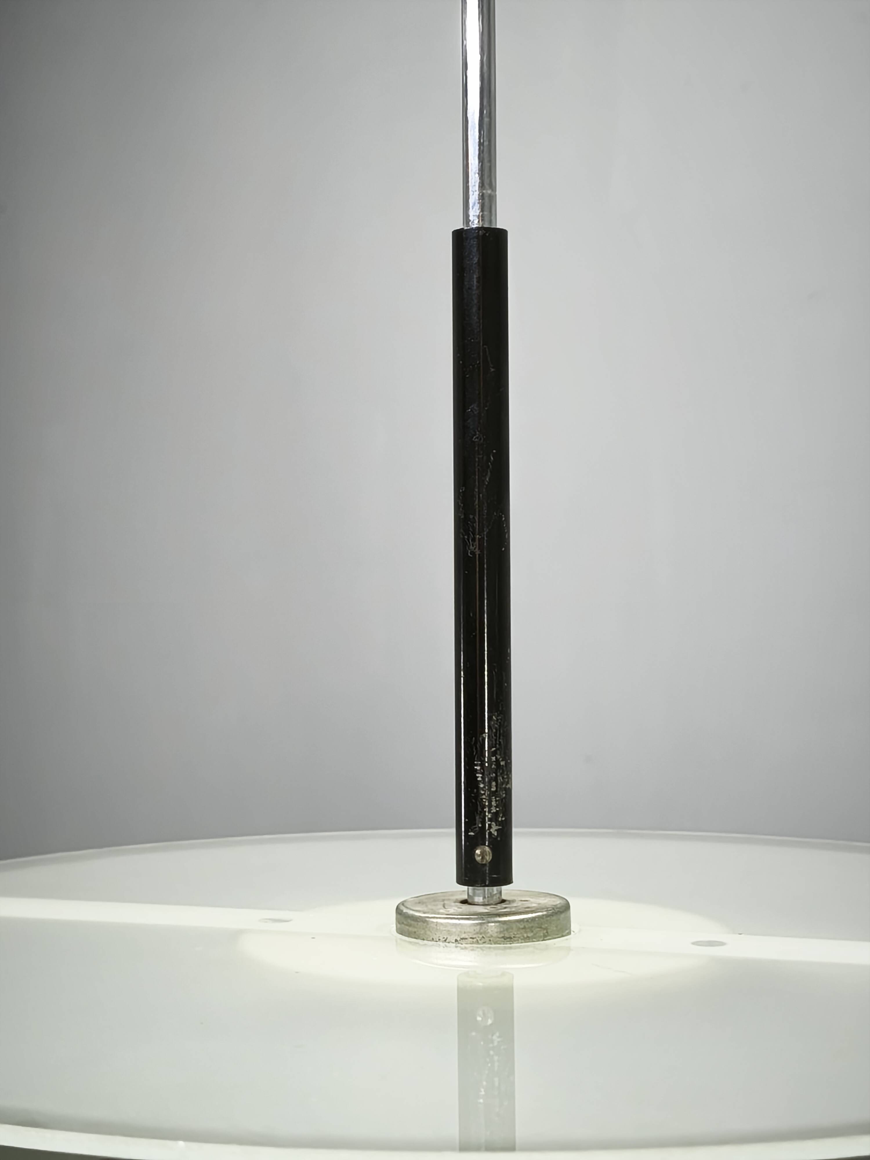 1960s NAPAKO Modernist Black Glass Pendant Light, Czechoslovakia