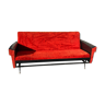 Sofa 3 place moumoute red year 70 vintage