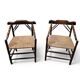 A pair of Dutch oak / matching Rush Chairs 1930s