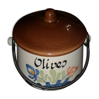 Olive pot earthenware from Desvres