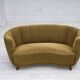 1960s, Danish 2-seater "Banan" sofa, green furniture wool, ash wood.