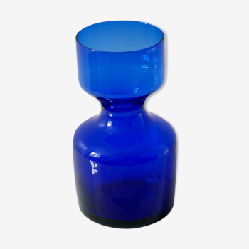 Cobalt blue glass vase, Scandinavian design