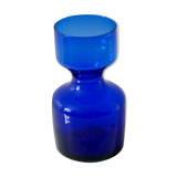 Vase en verre bleu cobalt, design scandinave