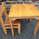 Children's desk and chair, wood and formica, vintage, 70s