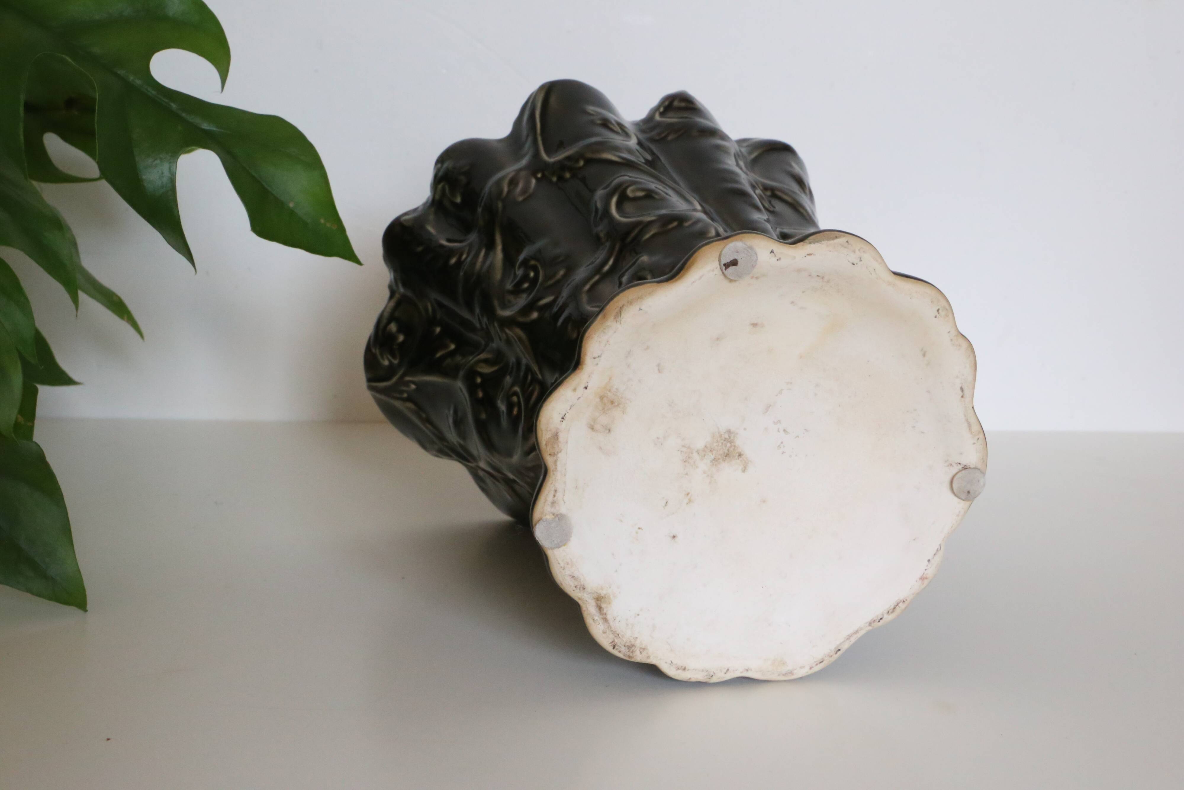 Antique ceramic pot cover, vintage