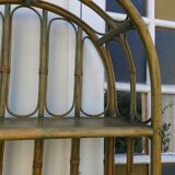 Vintage rattan and bamboo bookcase