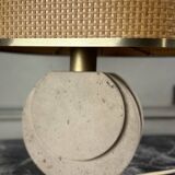 Brutalist Travertine Table Lamp Circa 1980
