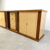 Crédence vintage en peau de chèvre laquée, 1970