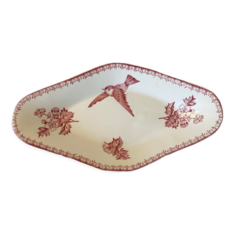 Ravier earthenware Longwy "Mésange"