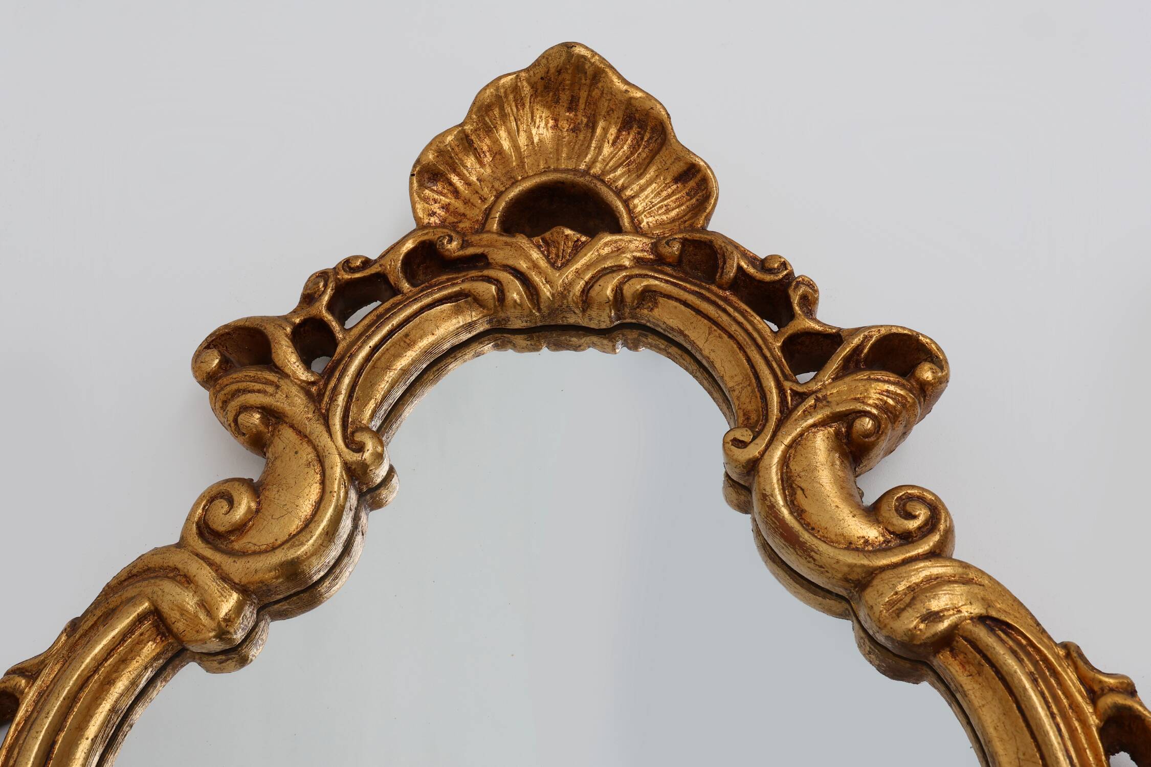 French 20th century baroque style gilded crested mirror